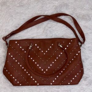 Brown Studded Handbag